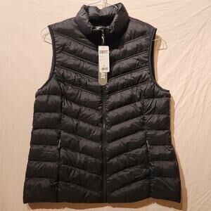 32 Degrees Heat Women's L Black Lightweight Packable Puffer Vest GORPcore Hiking